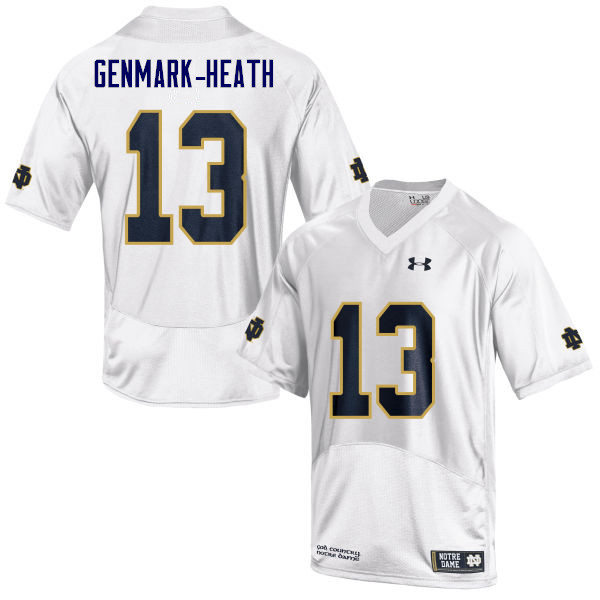 Men's NCAA Notre Dame Fighting Irish #13 Jordan Genmark-Heath Stitched College Under Armour Authentic White Football Jersey OE10D07RR